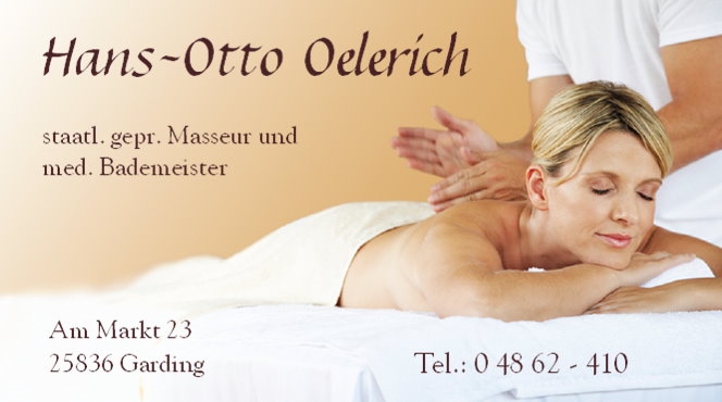 Visitenkarte Masseur Oelerich in Garding